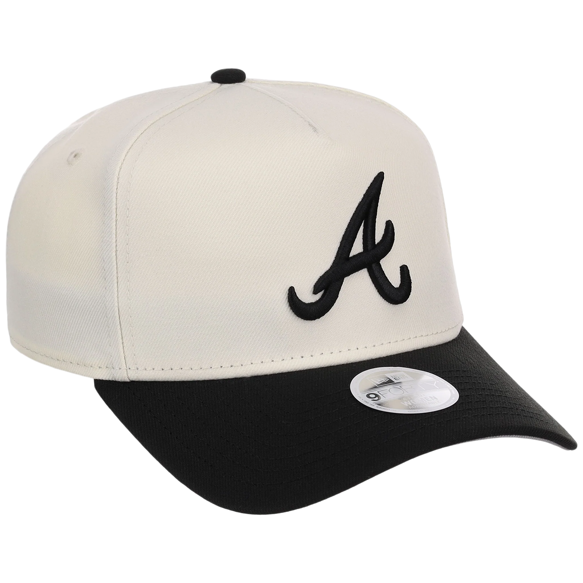 Atlanta Braves Women's New Era 9FORTY Chrome x Black A-Frame