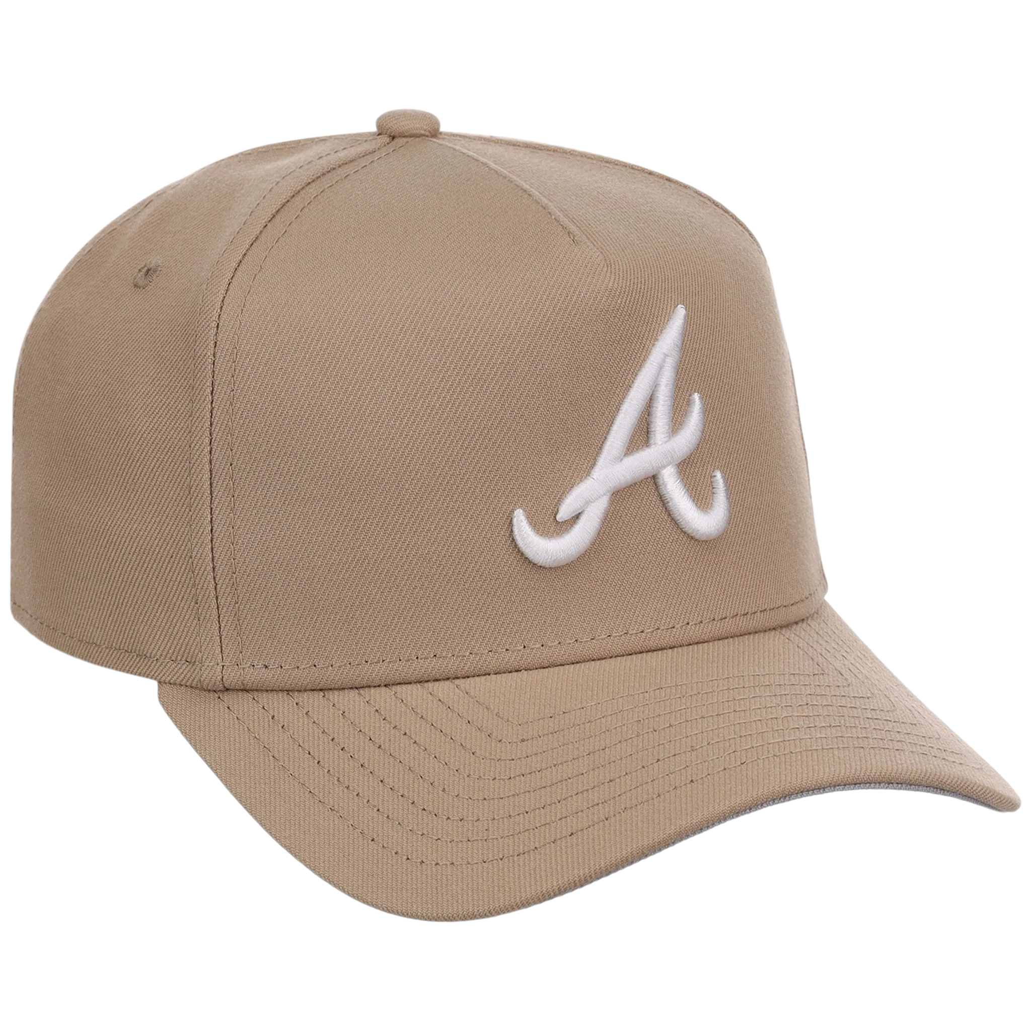 Atlanta Braves Women's New Era 9FORTY Camel A-Frame